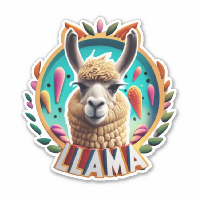 Lamas et rires décorent avec des autocollants de l (Devant)