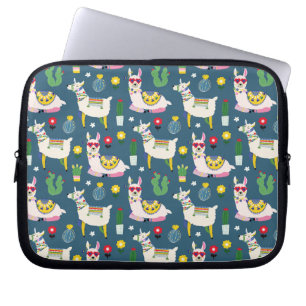 Lamas im Sonnenbrille-Muster Laptopschutzhülle