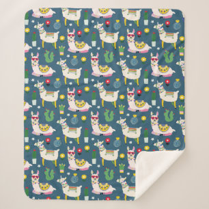 Lamas im Sonnenbrille-Muster Sherpadecke