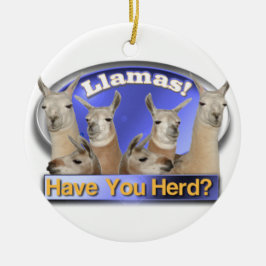 LAMAS - LASSEN SIE IN HERDEN LEBEN? WORTSPIEL KERAMIKORNAMENT