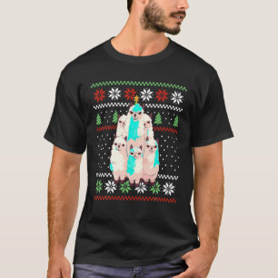 Lamas Weihnachtsbaumlichter Alpaka-Tiere lieben X T-Shirt
