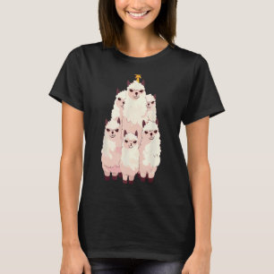 Lamas Weihnachtsbaumlichter Alpaka-Tiere lieben X T-Shirt