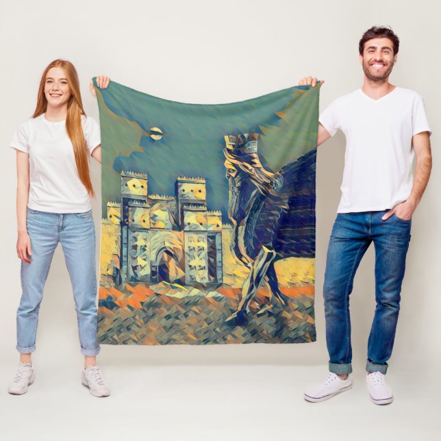 Lamassu Ishtar Gate Artwork Fleece Blanket, klein (Beispiel)