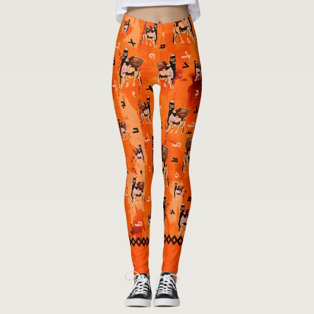 Lamassu und Alphabet Leggings (Vorderseite)