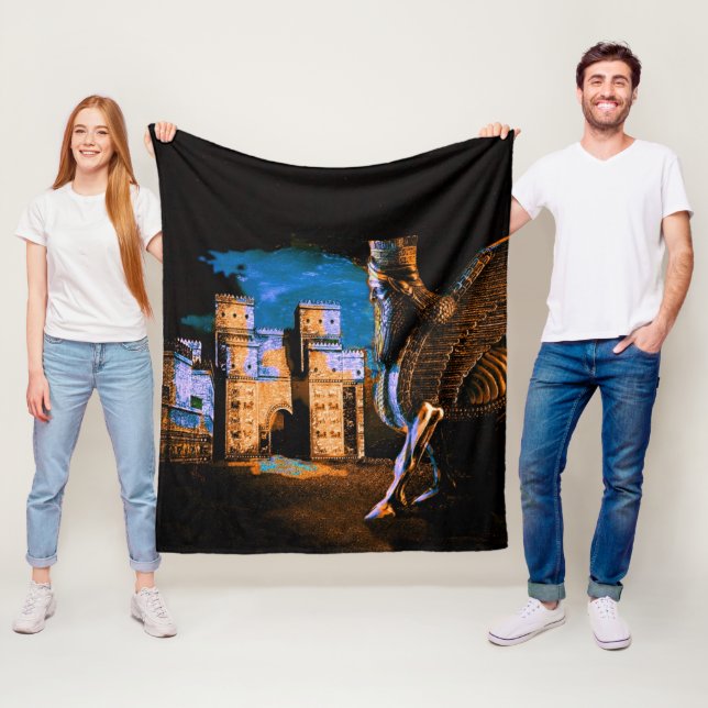 Lamassu und Ishtar Gate Fleece Blanket (Beispiel)