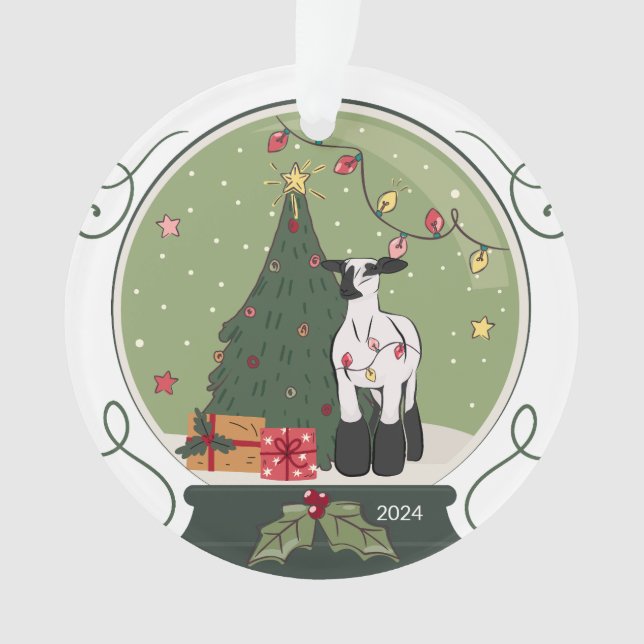 Lamb Acrylic Weihnachtsdekoration anzeigen Ornament (Vorderseite)