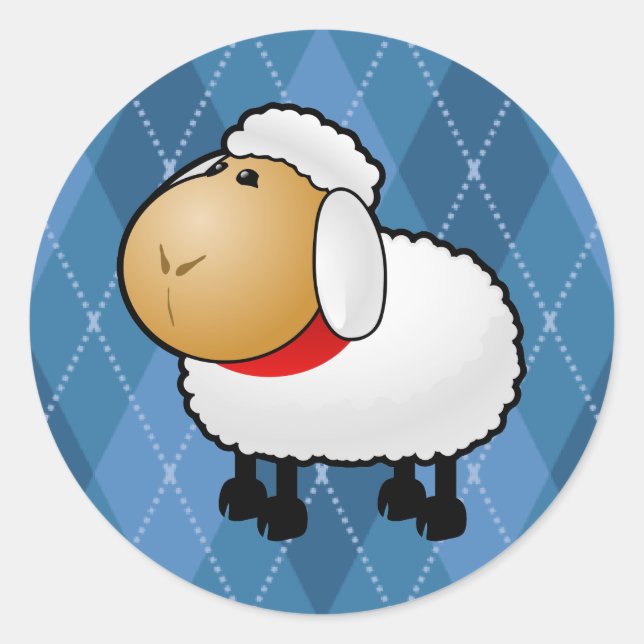Lamb-Aufkleber Runder Aufkleber (Vorderseite)