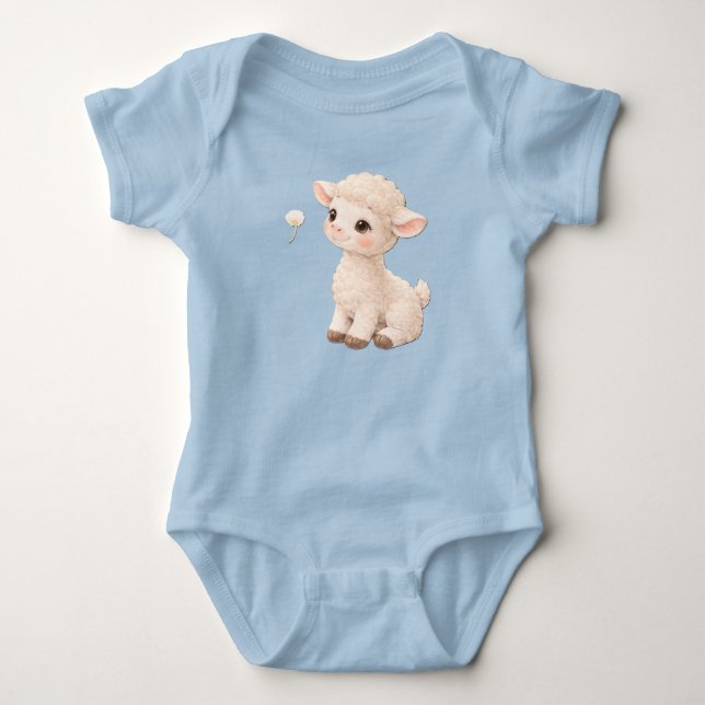 Lamb Baby Bodysuit – Soft Farm Baby Outfit Baby Strampler (Vorderseite)