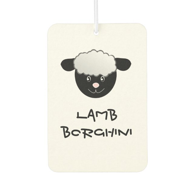 Lamb Borghini lustiger Schafspui Autolufterfrischer (Vorderseite)