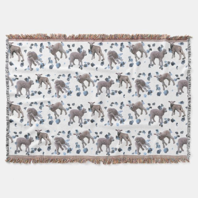 Lamb Frenzy Throw Blanket (Farbe auswählen) Decke (Vorderseite)
