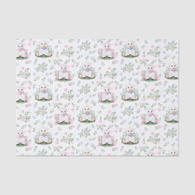 Lamb Gender Reveal Baby Shower Seidenpapier (Vorderseite)