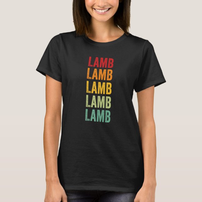 Lamb-Landkreis Texas Rainbow Text T-Shirt (Vorderseite)