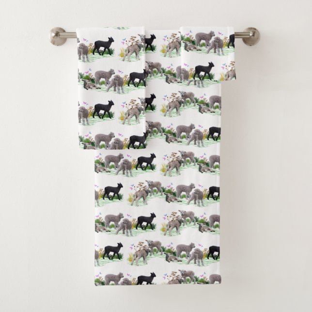 Lamb Meadow Bad Handtuch Set (Farbe auswählen) (Insitu)