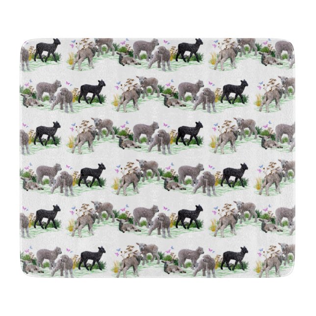 Lamb Meadow Glass Cutting Board Schneidebrett (Vorderseite)