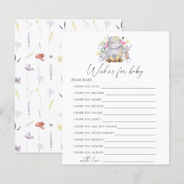 Lamb - Party | Wünsche für Babyspiel (Vorne/Hinten)