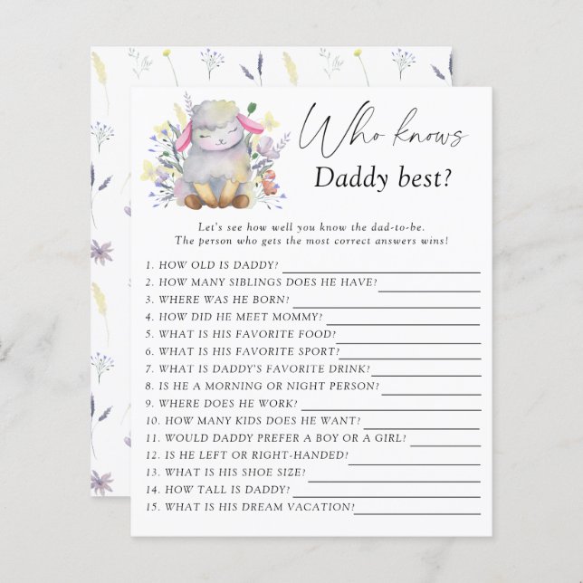 Lamb - Wer kennt das beste Spiel (Vorne/Hinten)