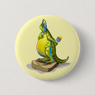 Lambeosaurus Stehend auf Gewichtsskala. Button