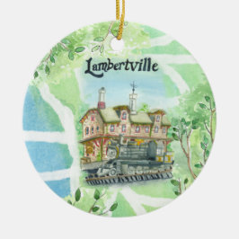 Lambertville New Jersey Karte Keramik Ornament
