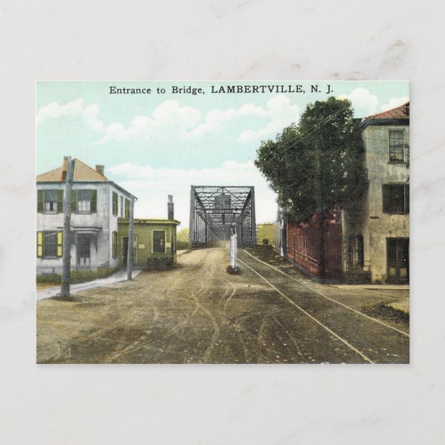 Lambertville, New Jersey, Toll Gate, Vintag Postkarte (Vorderseite)