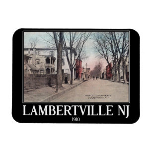 Lambertville NJ, Main Street, 1910, Vintag Style Magnet