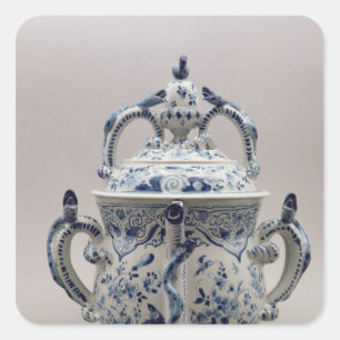 Lambeth Delftware posset Topf, Blau und Weiß Quadratischer Aufkleber