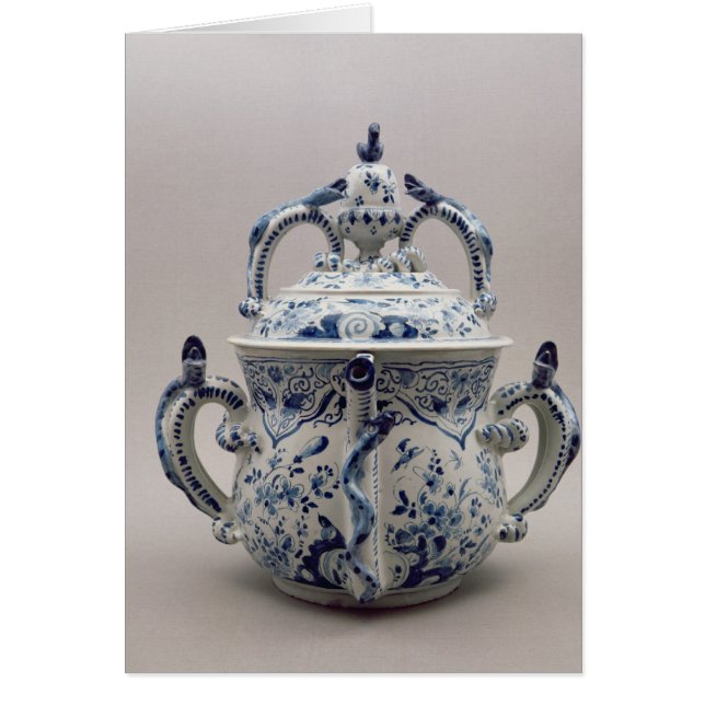 Lambeth Delsoftware posset pot, blau und weiß (Vorne)