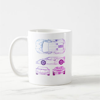 Lambo-Blueprint-T - Shirt-Kaffeezubereitung Tasse