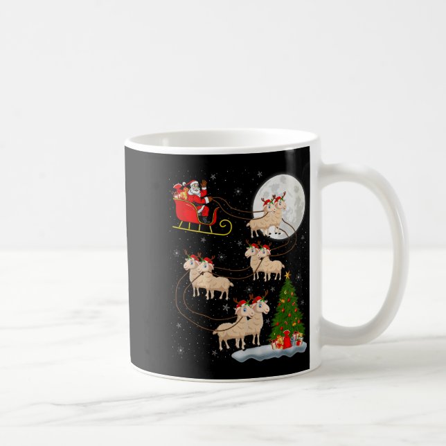 Lambs Sheep Santa Sleigh Flying Funny Magical Chri Kaffeetasse (Rechts)