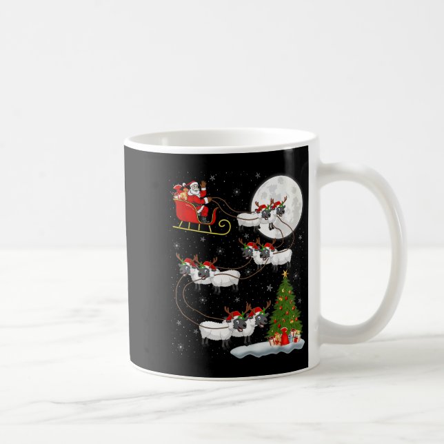 Lambs Sheep Santa Sleigh Flying Funny Magical Chri Kaffeetasse (Rechts)
