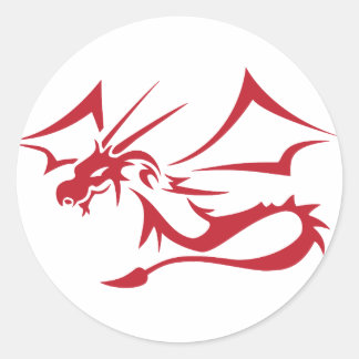 Lambton, der Rote Drache Runder Aufkleber