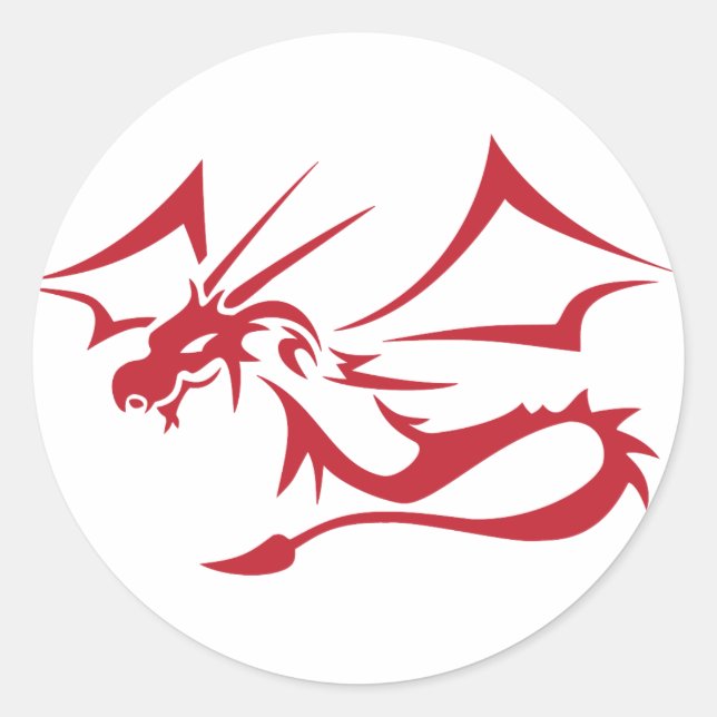 Lambton, der Rote Drache Runder Aufkleber (Vorderseite)
