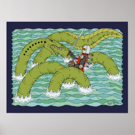 Lambton Worm und Knight Poster