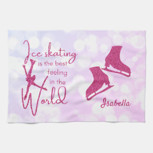 Lame de patin à glace Lame de serviette rose étinc