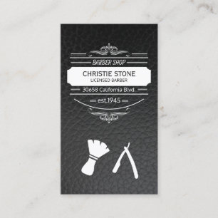 Lame en barbre Étiquette rétro et cuir de barbe