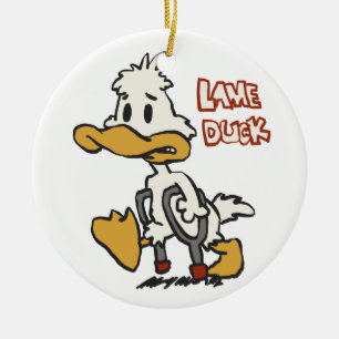 Lame Ente Cartoon  Hintergrundfarbe Keramik Ornament
