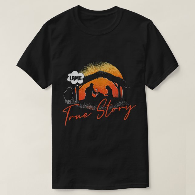 Lame Story Weihnachts Krippe Szene katholische Jes T-Shirt (Design vorne)