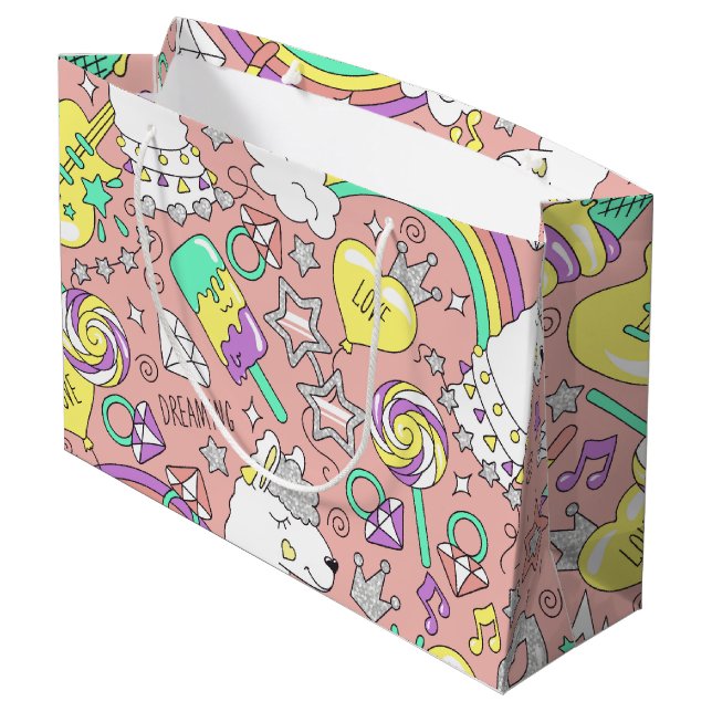 Lamellenmuster 3 große geschenktüte (Rückseite Schrägansicht)