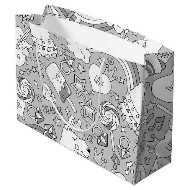 Lamellenmuster 4 große geschenktüte (Rückseite Schrägansicht)