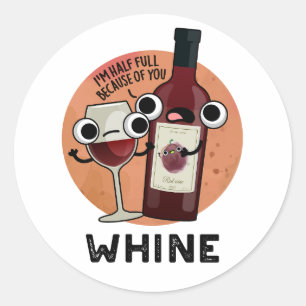 Lamentiere Lustige Wein-Wortspiel  Runder Aufkleber