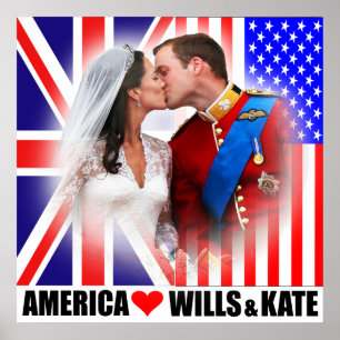 L'Amérique aime prince William et affiche de Kate