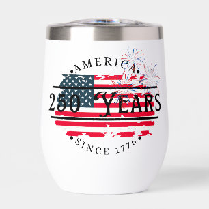 L'Amérique depuis 1776 avec drapeau/feu d'artifice