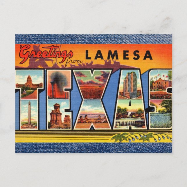 Lamesa TX. Grüße Postkarte (Vorderseite)