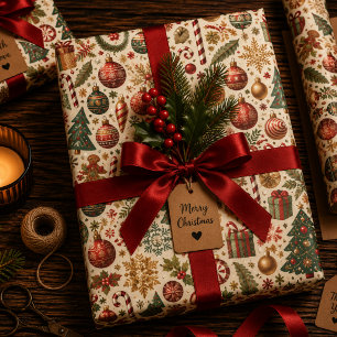 Lametta und Glanz Geschenkpapier Set