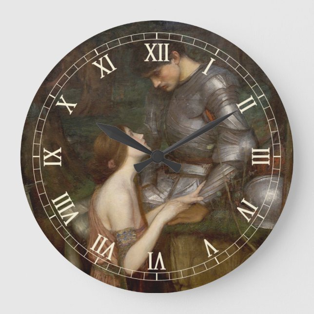 Lamia und der Soldat von John William Waterhouse Große Wanduhr (Vorderseite)