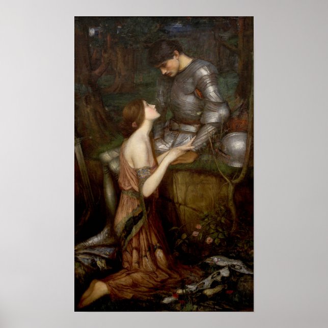 Lamia und der Soldat von John William Waterhouse Poster (Vorne)