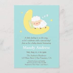 Lamm auf dem Mond Baby Shower Party Einladungen