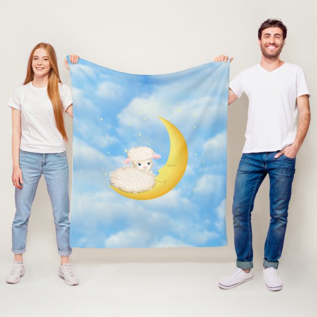 Lamm auf dem Mond Fleecedecke (Beispiel)