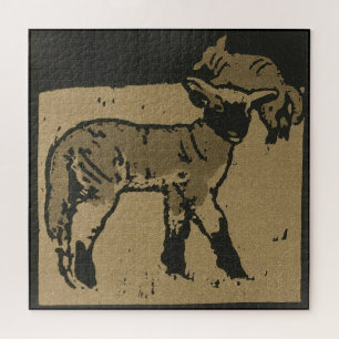 Lamm - Darstellung der Square Animals Jigsaw Puzzl