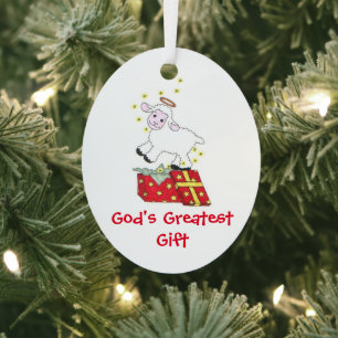 Lamm der Gott-Weihnachtsverzierung Ornament Aus Metall
