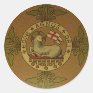 Lamm des Gottes Ecce Agnus Dei Runder Aufkleber